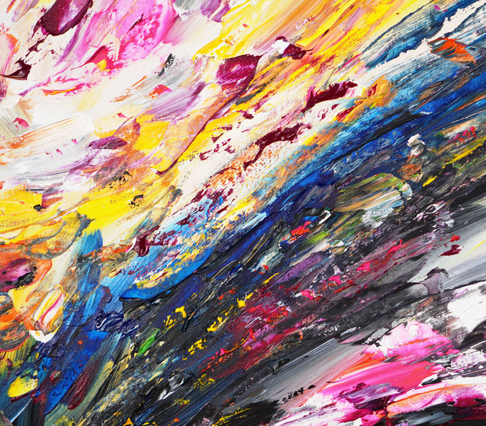 Detail des abstrakten großformatigen Gemälde des Kunstmalers Peter Nottrott