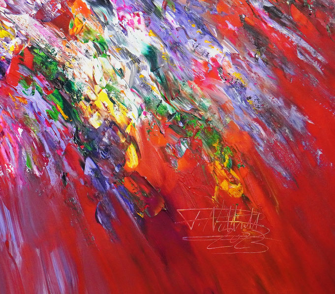 Detail des abstrakten Gemäldes im Großformat vom Kunstmaler Peter Nottrott