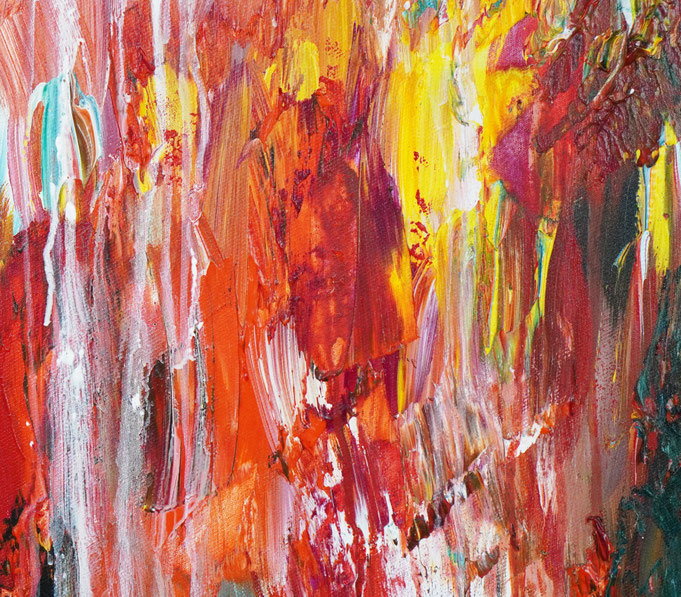 Detail des abstrakten großformatigen Gemälde des Kunstmalers Peter Nottrott