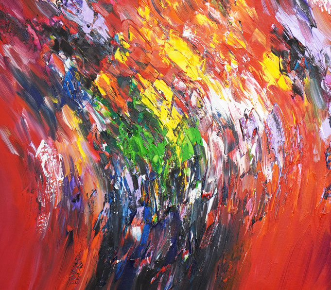 Detail des abstrakten Gemäldes im Großformat vom Kunstmaler Peter Nottrott
