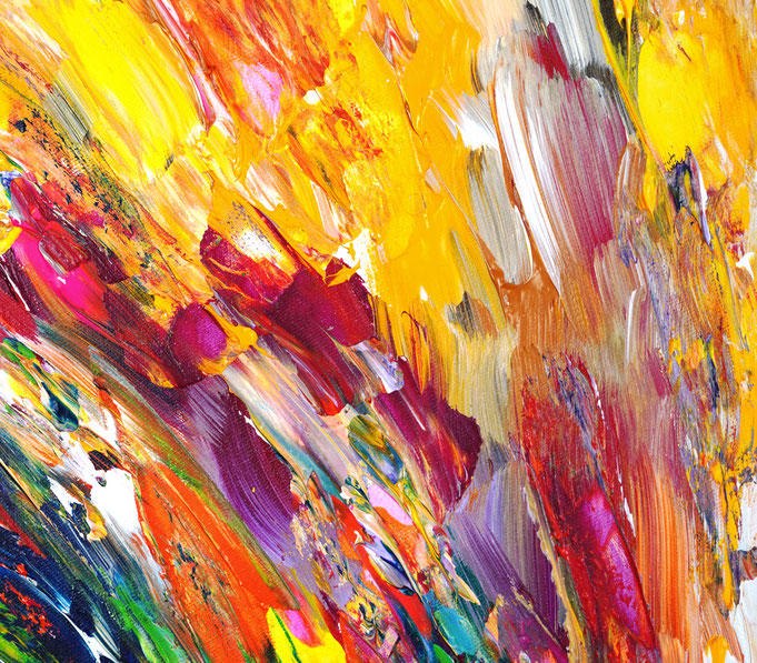 Detail des abstrakten großformatigen Gemälde des Kunstmalers Peter Nottrott