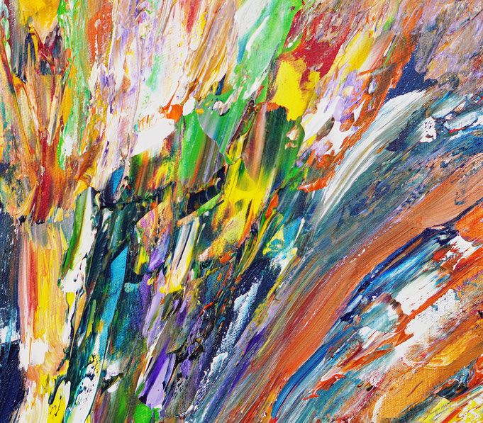 Detail des abstrakten großformatigen Gemälde des Kunstmalers Peter Nottrott