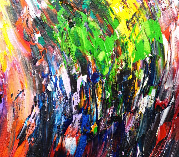 Detail des abstrakten Gemäldes im Großformat vom Kunstmaler Peter Nottrott