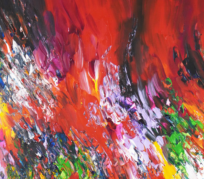 Detail des abstrakten Gemäldes im Großformat vom Kunstmaler Peter Nottrott