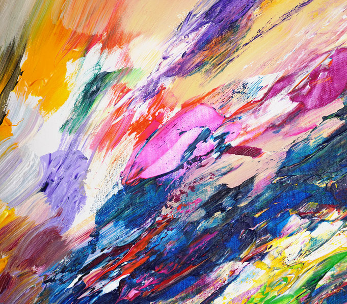Detail des abstrakten großformatigen Gemälde des Kunstmalers Peter Nottrott