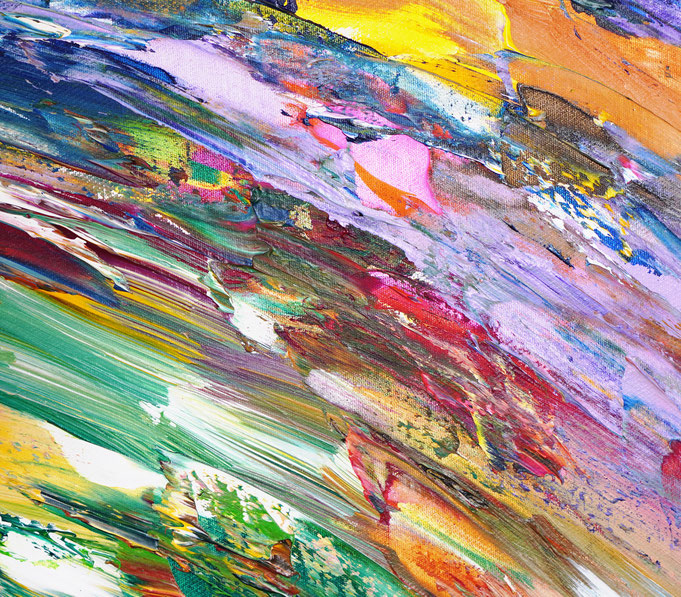 Detail des abstrakten großformatigen Gemälde des Kunstmalers Peter Nottrott