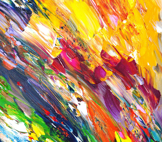 Detail des abstrakten großformatigen Gemälde des Kunstmalers Peter Nottrott