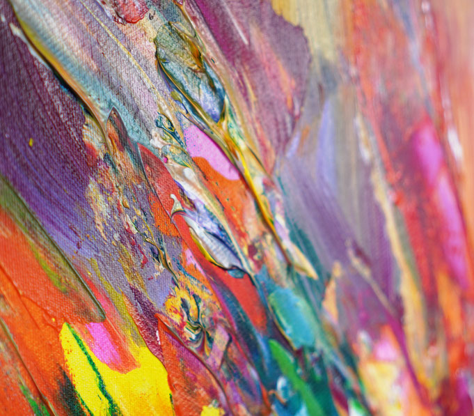 Detail des abstrakten großformatigen Gemälde des Kunstmalers Peter Nottrott