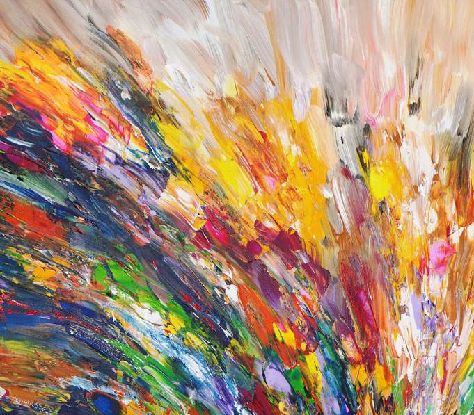 Detail des abstrakten großformatigen Gemälde des Kunstmalers Peter Nottrott