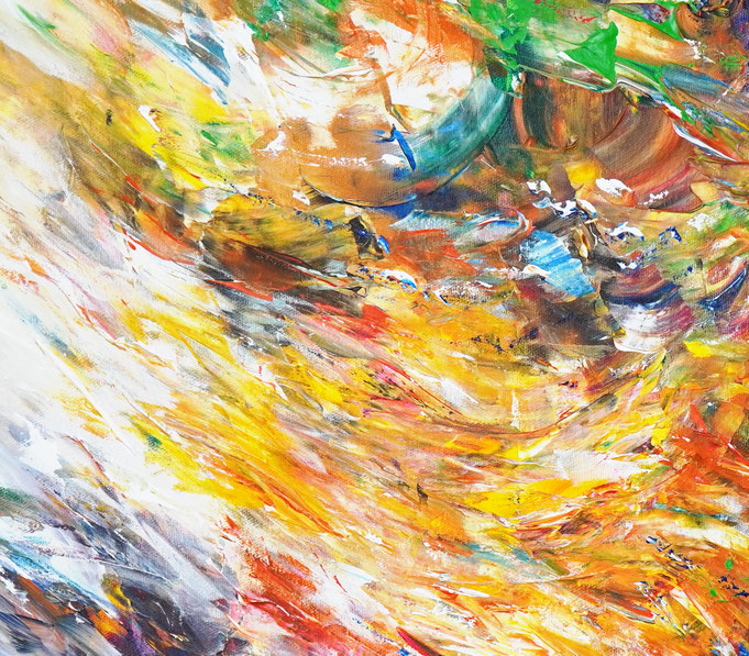 Detail des abstrakten, großen Gemäldes