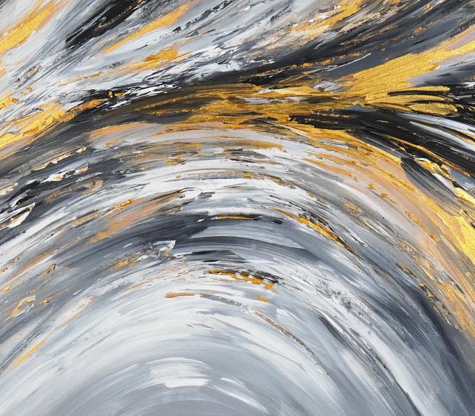 Detail des abstrakten Gemälde im großen Panoramaformat