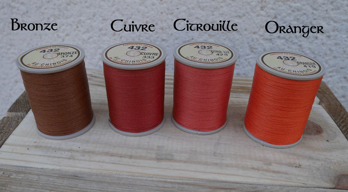 Comparaison des couleurs de fils de lin 