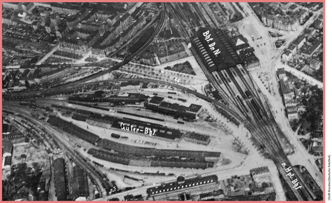 Der Güterbahnhof Dresden-Neustadt um 1930.