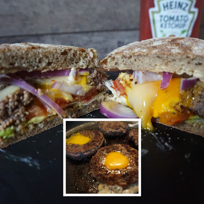 Marcos Cheese-Burger mit Ei im Patty
