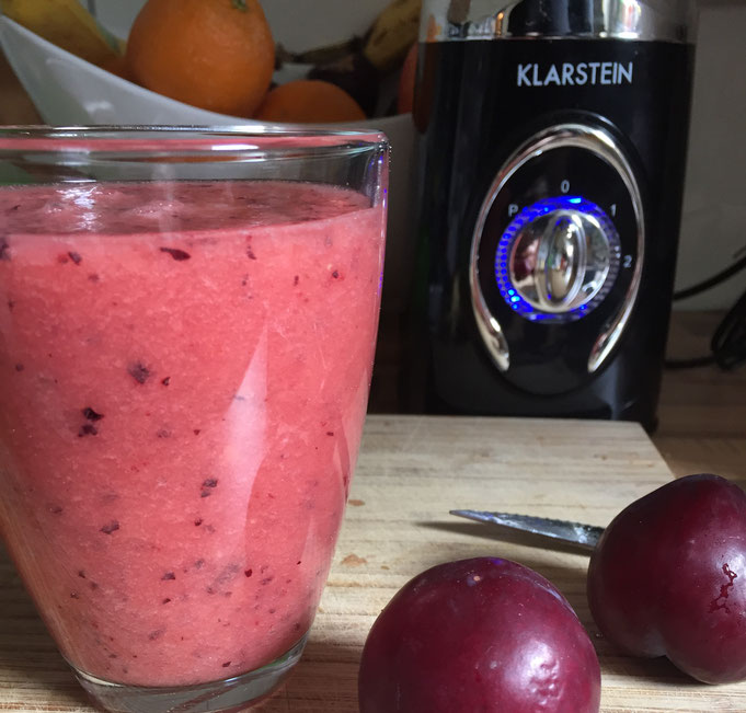 Pinker Smoothie viva colonia - mit Pflaume und Wassermelone