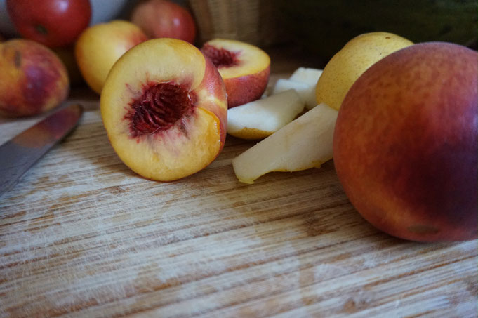 Pfirsich Smoothie mit Melone und Leinsamen | frisch und lecker