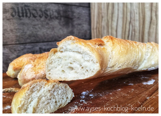 Rezept selbstgemachtes frisches Baguette wie vom Baecker