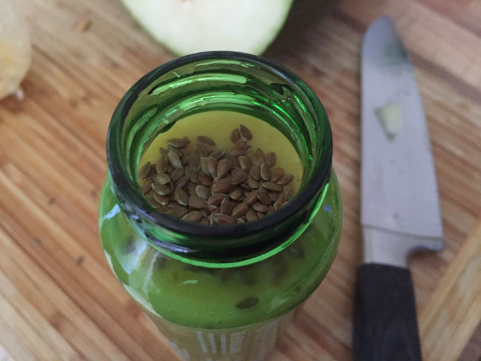 Pfirsich Smoothie mit Melone und Leinsamen | frisch und lecker
