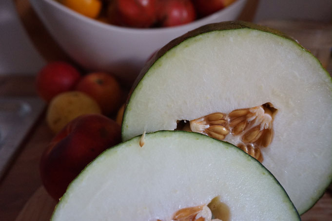 Pfirsich Smoothie mit Melone und Leinsamen | frisch und lecker