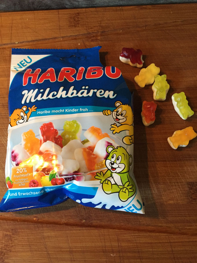 Haribo Milchbaeren mit Fruchtsaft