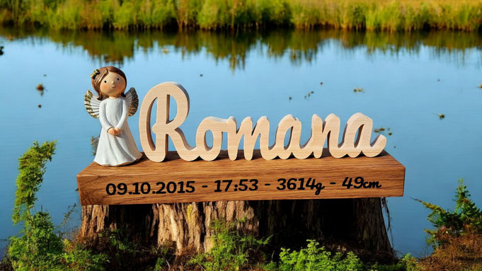 Geschenk zur Taufe mit Name und Schutzengel, personalisierbar nach Wunsch!