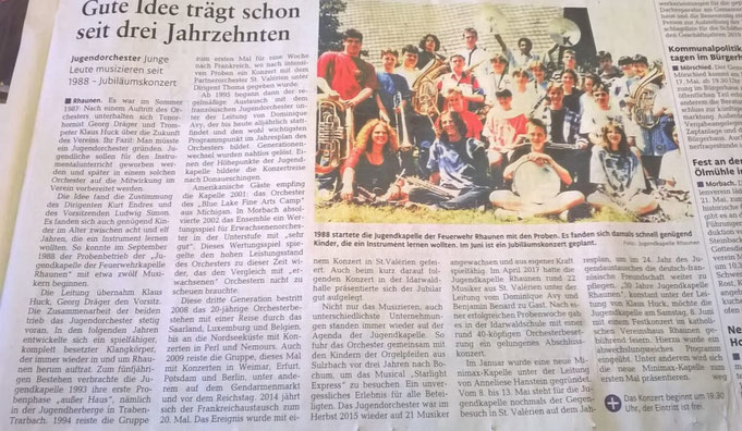 Artikel aus der Nahe-Zeitung im Juni 2018