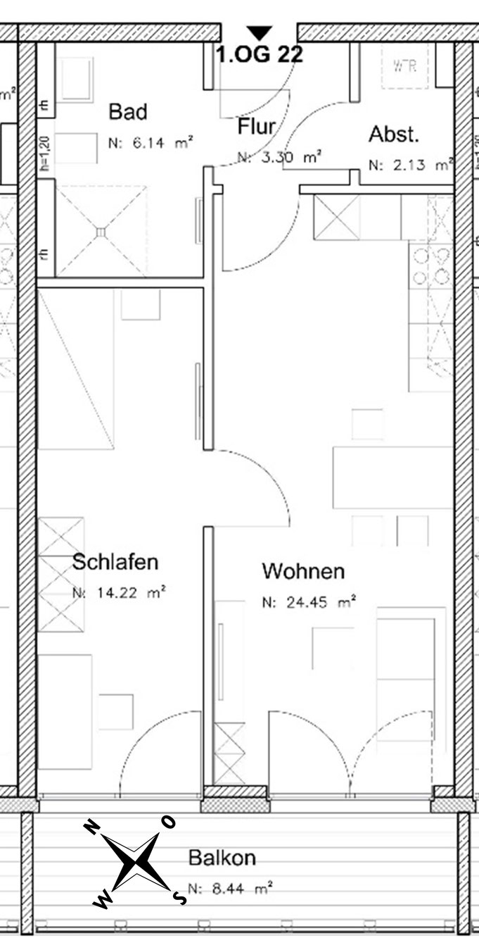 Grundriss Wohnung 22