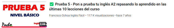 Prueba 5: Pon a prueba tu inglés A2 repasando lo aprendido en las íltimas 10 lecciones del curso.