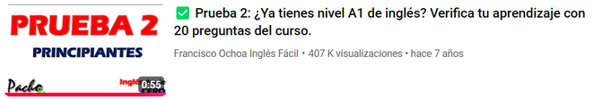Prueba 2: ¿Ya tienes nivel A1 de inglés? Verifica tu aprendizaje con 20 preguntas del curso.