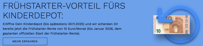 Kinderdepot, Finanzen.net Zero, Frühstart-Rente