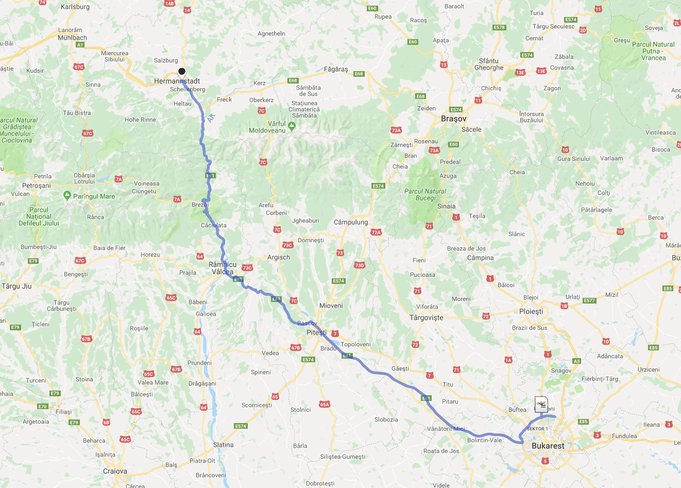 300 km trennen Bukarest von  Sibiu (Hermannstadt)