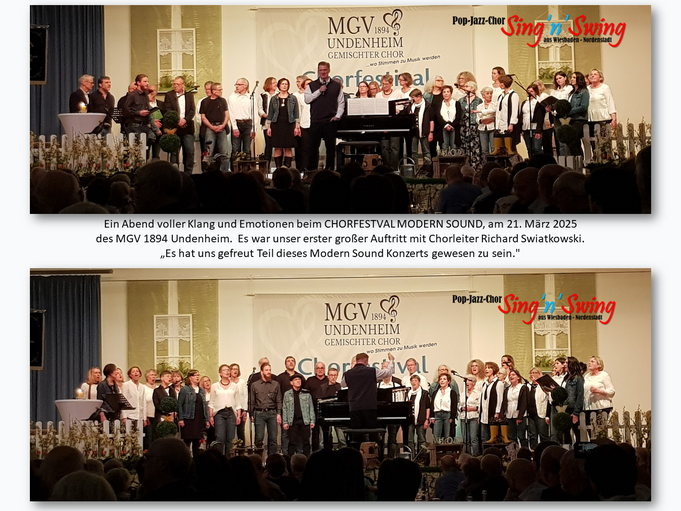 P-J-C Sing'n'Swing Auftritt beim CHORFESTIVAL MODERN SOUND am 21. März 2025 des MGV 1894 in Undenheim.