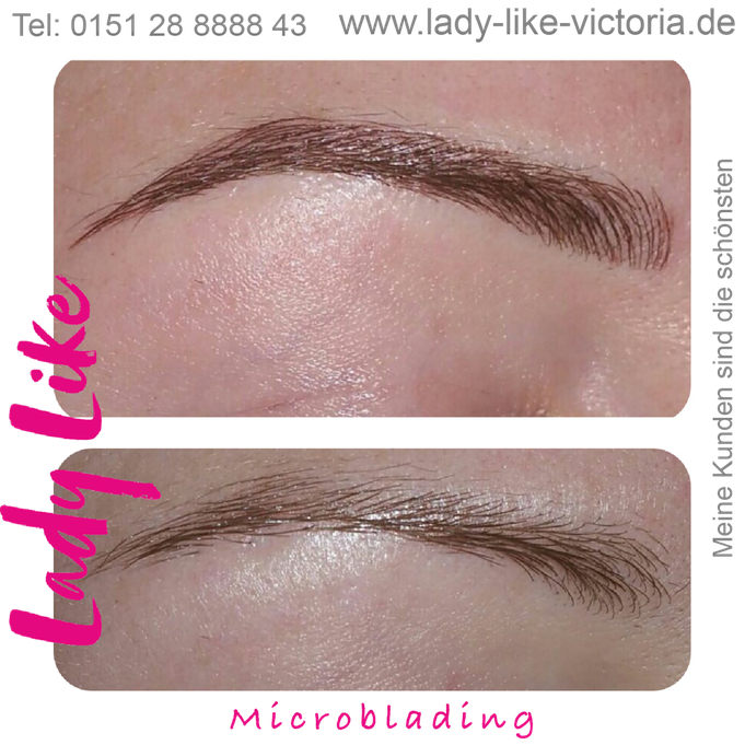 Microblading der Augenbrauen sehr natürlich 