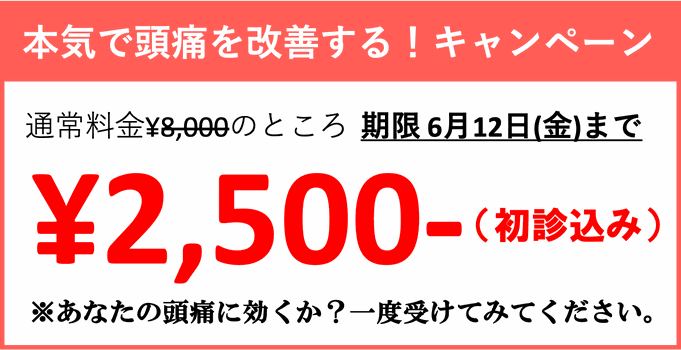 頭痛を本気で治すキャンペーン 初回お試し2500円