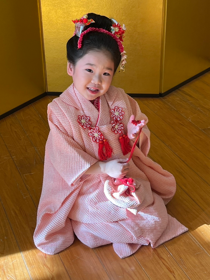 ピンク🍑の絞りのお着物、可愛い!! 素敵です✨