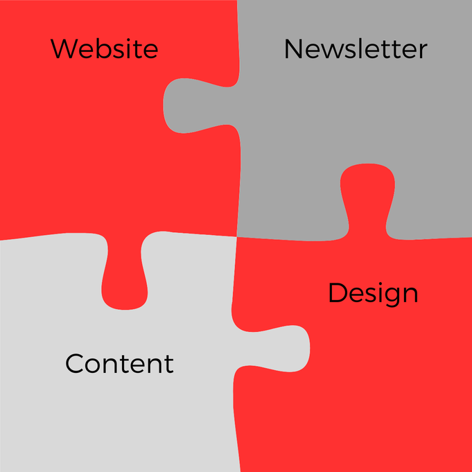 Bestandteile für erfolgreiche Online-Auftritte: Website, Newsletter, DEsign und Content