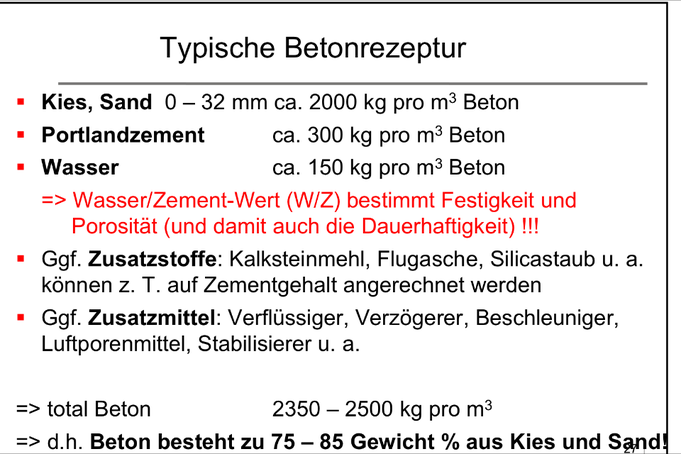 Betonrezeptur 