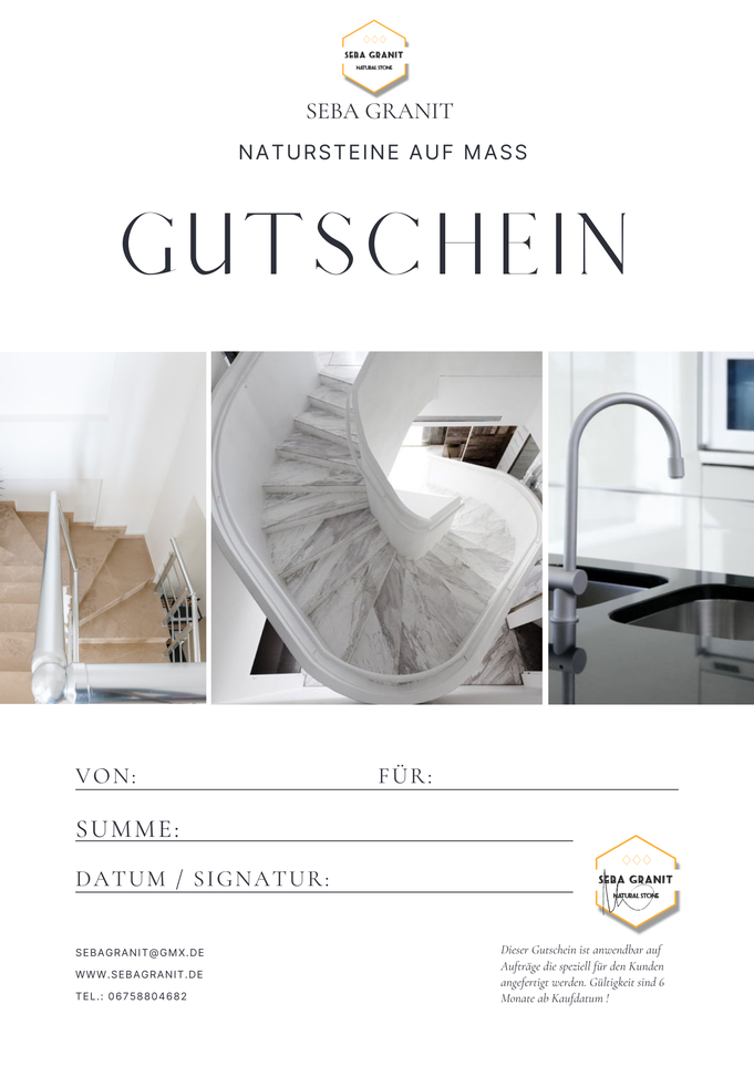 Natursteine auf maß Gutschein