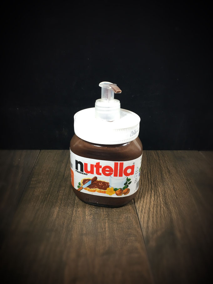 Nutella Seife aus dem Thermomix Flüssigseife im Nutellaglas