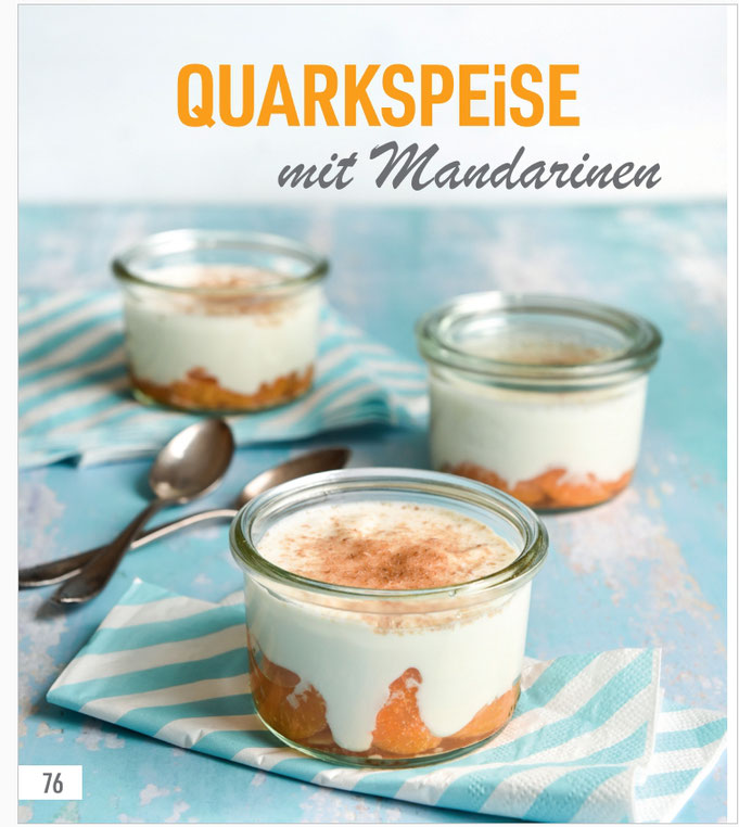 Quarkspeise mit Mandarinen, mit Quark, Milch, Zucker und Vanillezucker, Thermomix