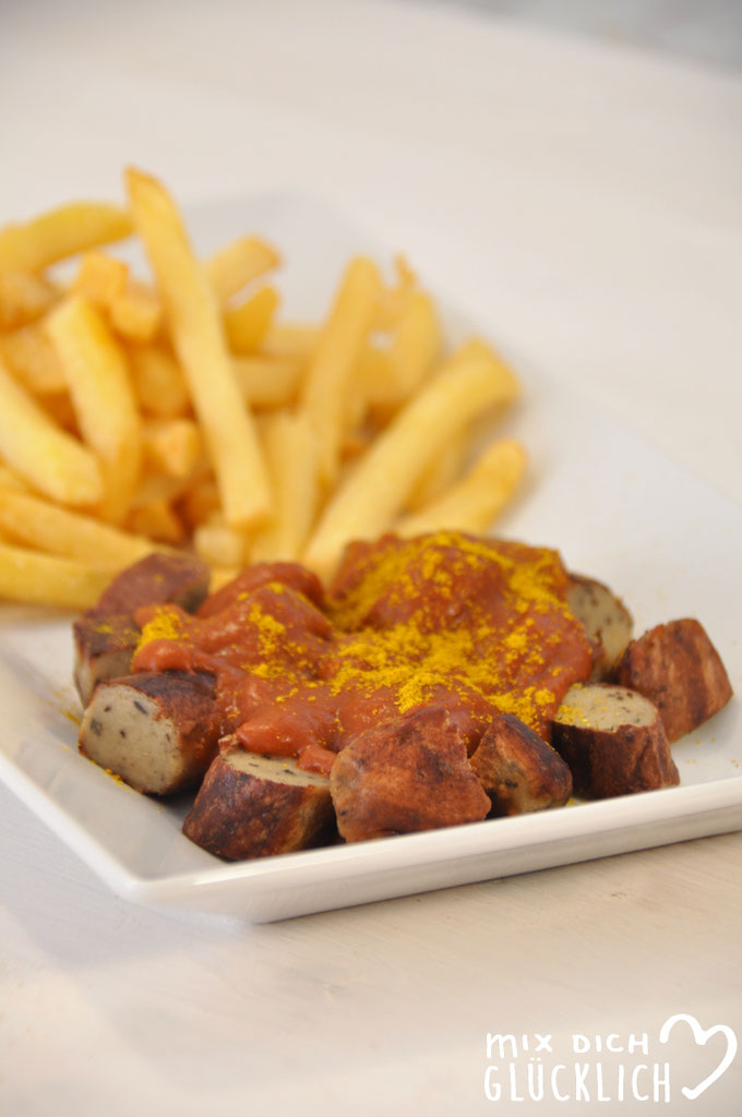 Curry Wurst geht auch vegan und ohne Ketchup z.B. mit dem Thermomix