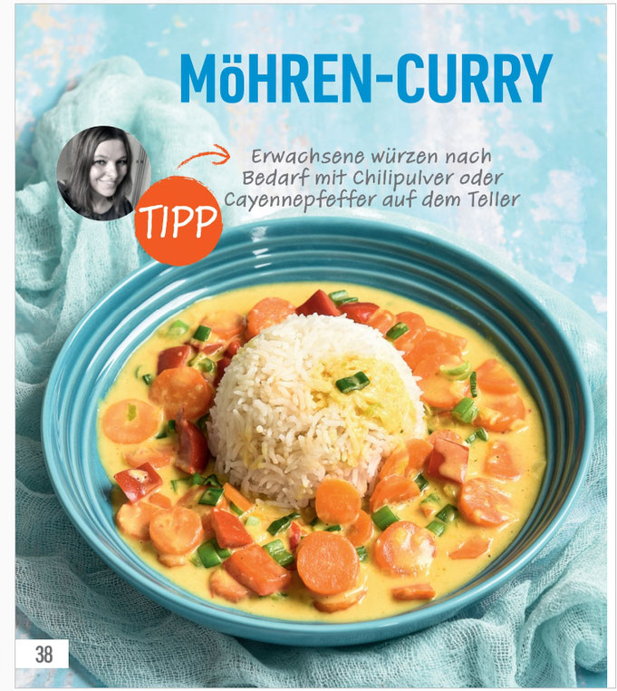 Möhren-Curry mit Reis mit Paprika, Frühlingszwiebeln, Kokosmilch, All in One, Thermomix