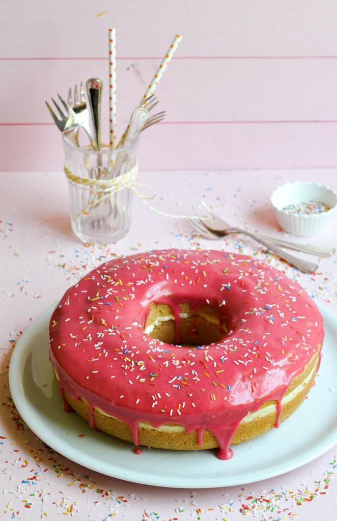 XXL Donut als Geburtstagskuchen, Thermomix, vegan möglich
