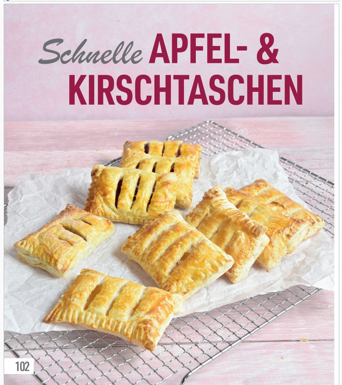 Schnelle Apfeltaschen und Kirschtaschen mit Blätterteig, Apfelkuchen