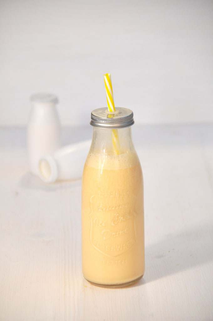 Trinkjoghurt selbst gemacht mit Milch, Joghurt und Saft, Bio oder vegan möglich