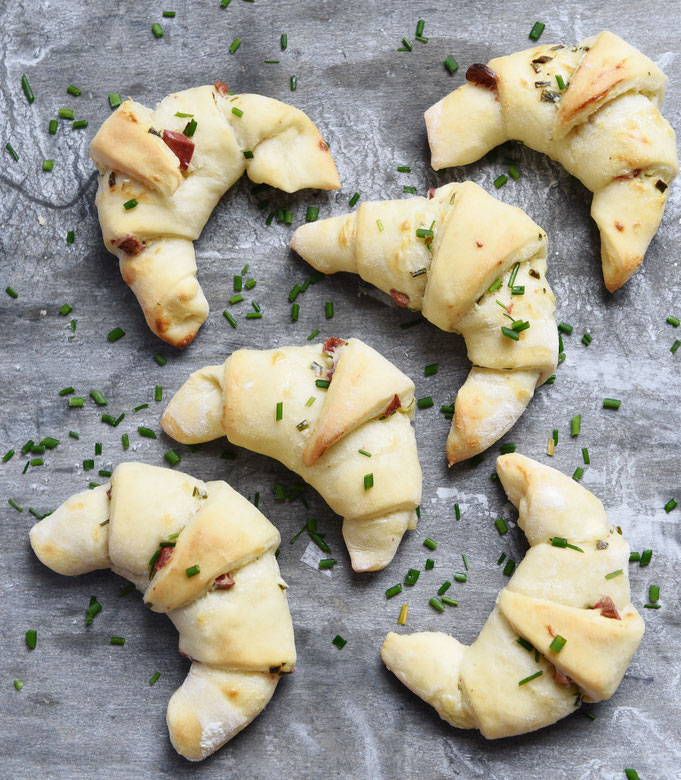 Flammkuchen Hörnchen vegetarisch oder vegan möglich Thermomix