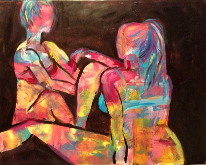 MUSIK IM HINTERGRUND, Acryl auf Leinwand, 80 cm* 100 cm - unverkäuflich