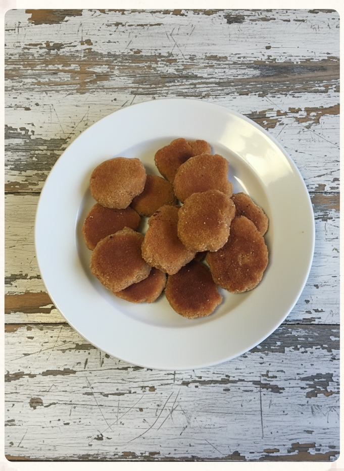 Chicken Nuggets vegetarische, vegane Alternative selbst gemacht aus Linsenmehl