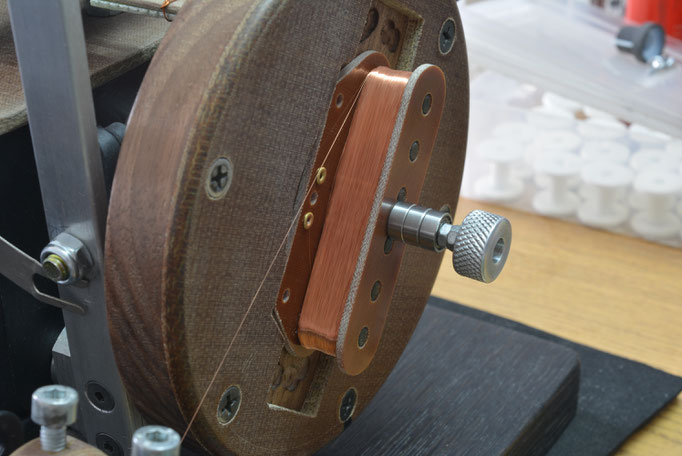 Telecaster rhythm pup in production on 1 of our custom built pickup winding machines