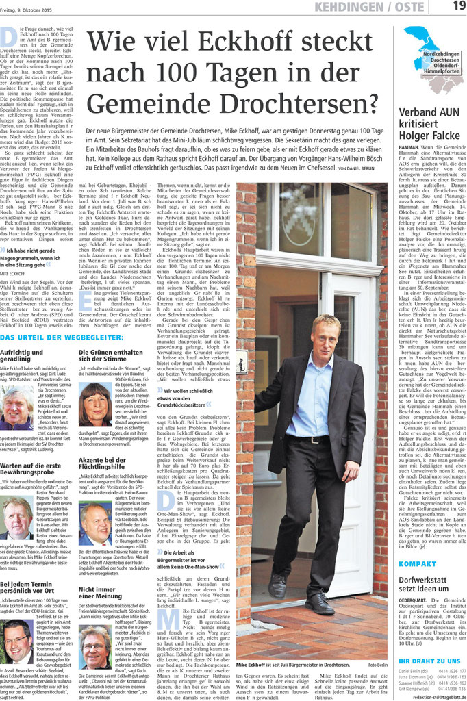 Stader Tageblatt vom 09. Oktober 2015